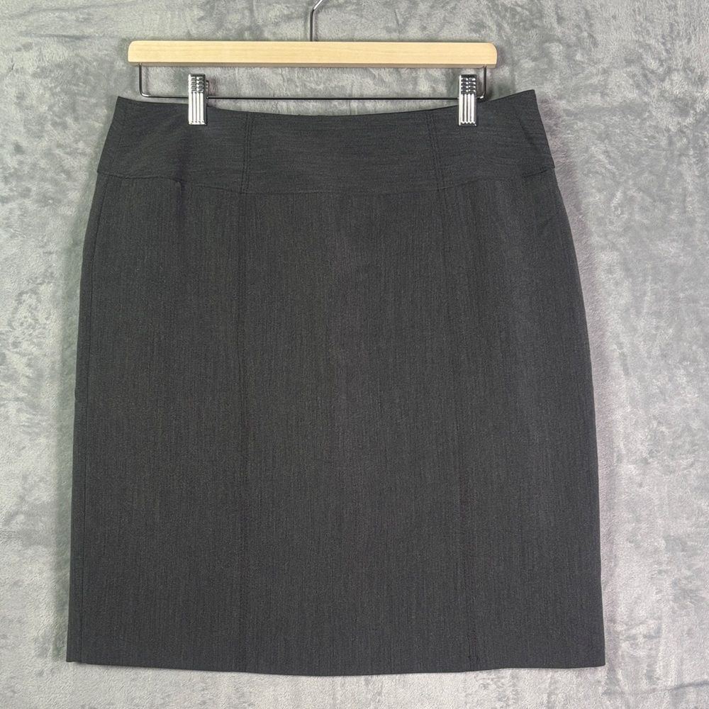 Worthington Gray Midi Pencil Work Business Casual Skirt Size 14